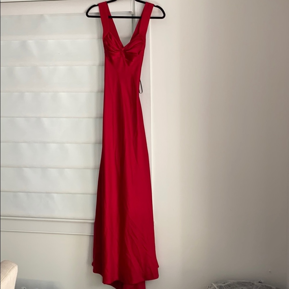 Calvin Klein red satin gown NWT